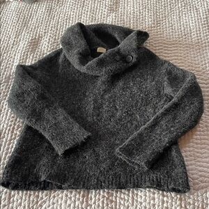 Poetry Charcoal Cowl Neck Sweater Alpaca & Pima cotton
